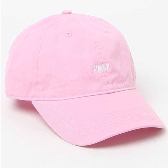 pink obey beanie